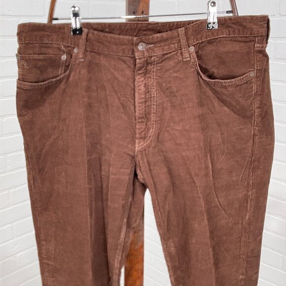 Polo Ralph Lauren Pants Mens 38Wx30L Act 27L‎ Brown Corduroy Cotton - Picture 2 of 13